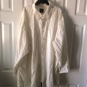 GS cream button up collared dress shirt size 22 37/38